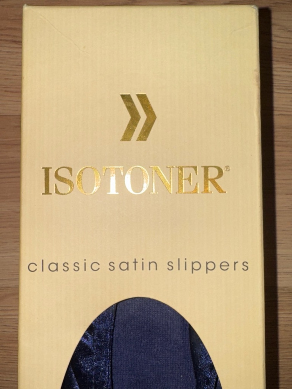 Isotoner Women’s Classic Satin Slippers - Navy